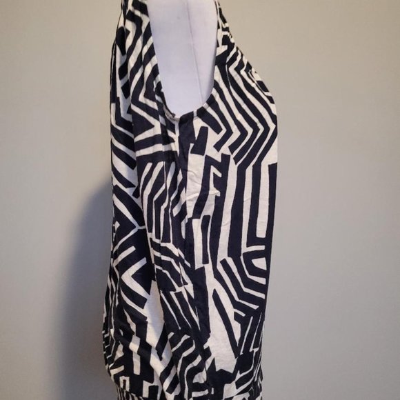 Loft Outlet Navy and White Sleeveless Blouse - Picture 4 of 5